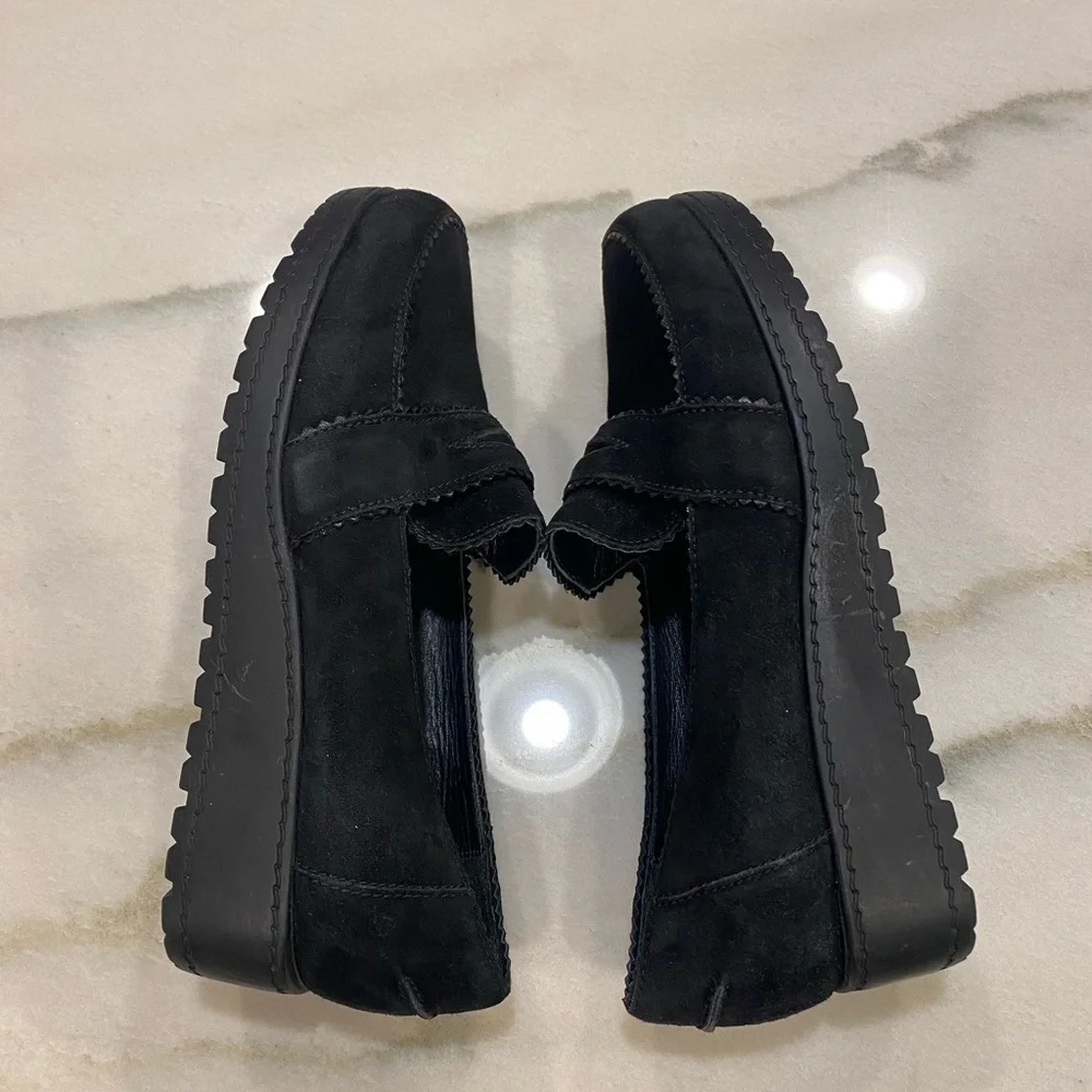 Stuart Weitzman Loafers Size 6 Black Suede Leather - Picture 10 of 15
